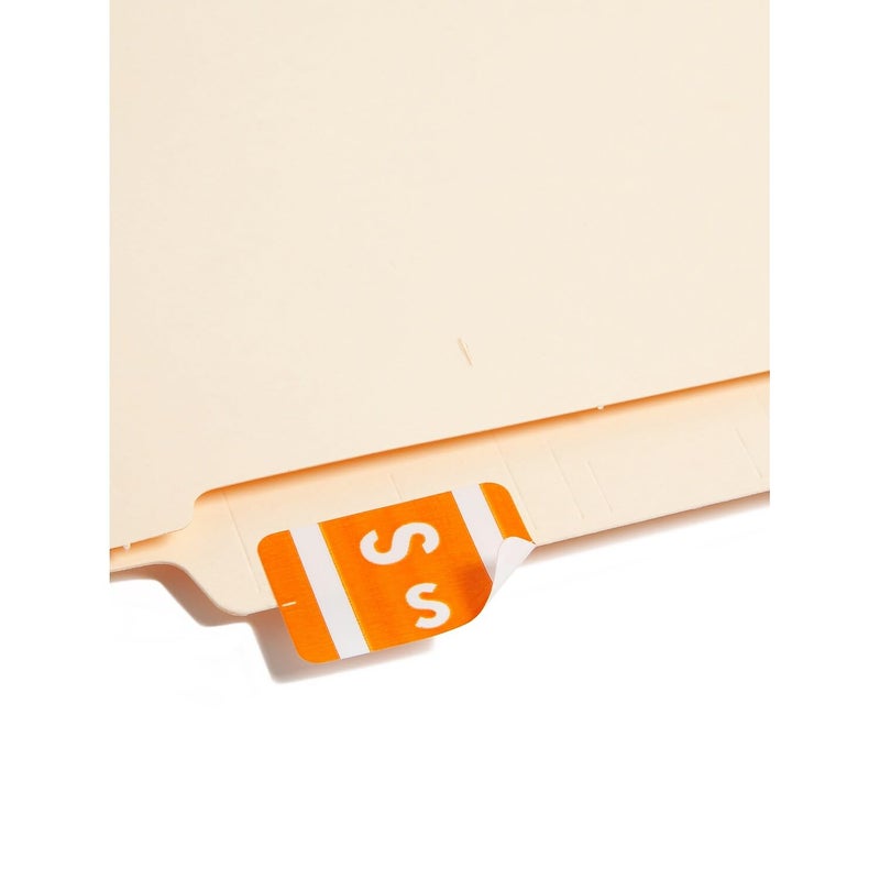 Smead AlphaZ ACCS Color-Coded Alphabetic Label S, Orange, 100 Labels per Pack (67189) - Image 3